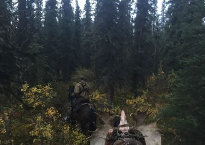 Packing the antlers back to camp
